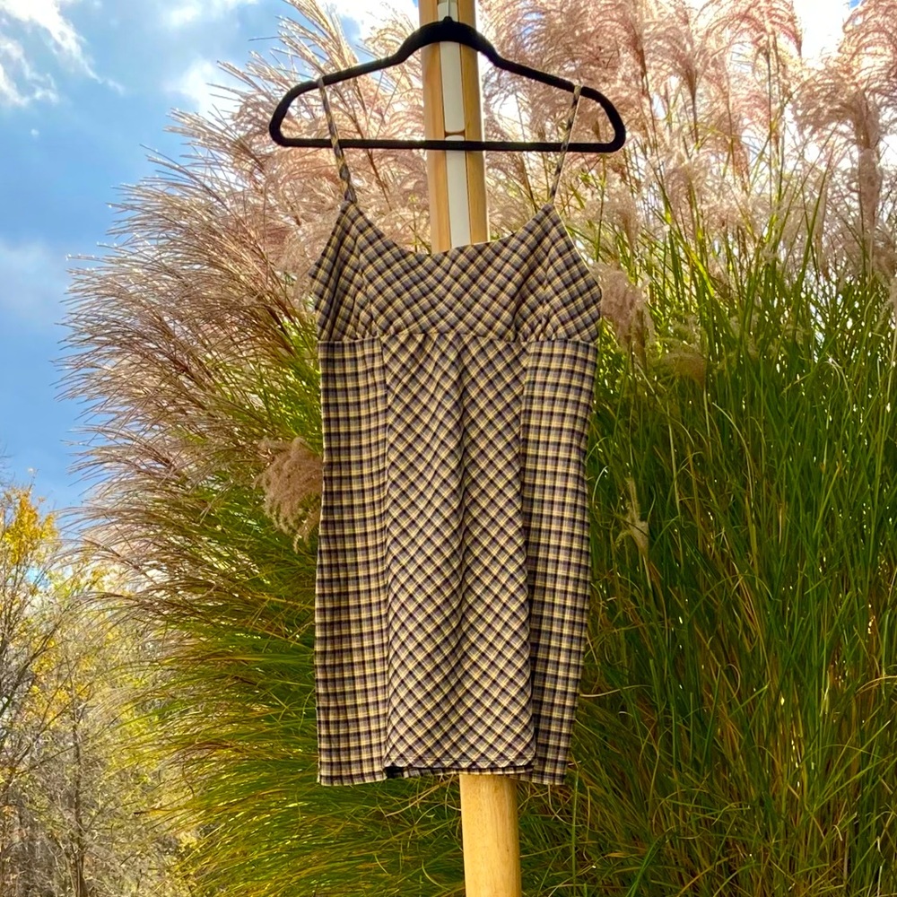 wild fable: NWT Women’s size L navy plaid sundress. Measurements in description